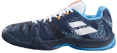Babolat Herren MOVEA Men Padel Shoes, Grey/Scuba Blue, 40 EU Weit