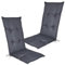 DILUMA Hochlehner Auflage Naxos für Gartenstühle 118x49 cm 2er Set Uni Anthrazit - 6 cm Starke Stuhlauflage mit Komfortschaumkern und Bezug aus Baumwoll-Mischgewebe - Made in EU mit ÖkoTex100