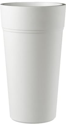 Decorspace Pot rond en plastique pour extérieur et jardin pour plantes et fleurs (80 cm, blanc)
