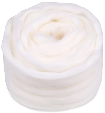 100g/3.52oz Roving Wool, Filzen Wolle, Nadelfilz Wolle, Weiche Filzwolle Märchenwolle mit Box für Nadelfilzen, Woll-Roving, Faser-Roving-Woll-Oberteil, Trockenfilzen Spinnen Handwerk