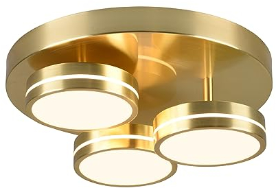 Trio Leuchten LED Deckenleuchte Franklin 626510308, Metall Messing matt, inkl. 8.5 Watt LED, Switch Dimmer