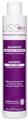 Liss Me Liss Me Tech Pflegeshampoo, Haarshampoo auf Arganölbasis, reinigt und spendet Feuchtigkeit, Shampoo geeignet für seidiges Haar, Anti-Frizz-Wirkung, Format 250 ml