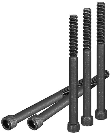 DTGN 3/8-16X5 (Dxh) Vis À Tête Cylindrique À Six Pans Creux - Lot De 6 - Convient Pour Les Fixations De Meubles - Vis À Tête Ronde En Acier Au Carbone 12.9 À Six Pans Creux - Noir