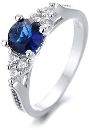 YAHOYA Fashio Silber Oval Blau Saphir Ringe Luxus Verlobung Tansanit Stein Finger Ringe Fein