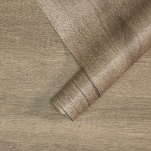 JSEVEM 80CM×4M Breit Hellgraue Hellbraun Eiche Klebe Tapete Selbstklebende Folie Klebefolie Oak Holzmaserung Matt Textur Selbstklebend Wandtapete Wohnzimmer Papier Schlafzimmer Küche Schrank