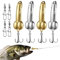 Ansyswit 4 Pcs Metal Fish Lures with Trebles Hooks & Rolling Swivels 5g-20g Zinc Alloy Spoon Lures Gold Silver Sequin Fishing Tackle for Deepwater & Bass Fishing