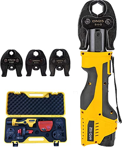 Generic Stainless Steel Hydraulic Pipe Crimping Tool, Battery Powered Cable Crimping Tool, Hand Tool, for Plumbing Installation, Mini