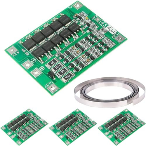 DAOKAI Lithium Battery Protection Board 4S 16.8V 40A 18650 Charger PCB BMS Balancing Board Lipo Cell Module Overcurrent/Short Circuit Protect,for Drill Motor - 4PCS