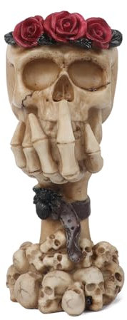 RUIXIA Halloween Skull Planter Skull Vase Gothic Flower Pot Indoor Plant Pots Home Decoration Halloween Party Accessory Gothic Garden Planter Tall Black Vase