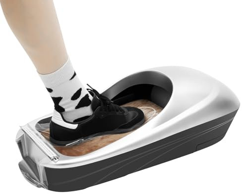 Cubierta automática para zapatos desechable para el hogar y la oficina, máquina inteligente para cubrir los pies, protección de alfombras con 1 rollo de película para zapatos para máquina pulidora