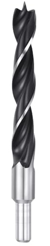 QUARKZMAN Brad Point Bohrer 15mm (38/64) Durchmesser Gerader Stahl Runder Schaft Bohrer Metrisch Brad Point 100mm (3,9) Bohrtiefe Spiral Twist für Schreiner Holzbearbeitung Kunststoff