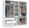 IDMarket - Umkleideraum Taylor 200 x 55 x 200 cm 3 Module mit Schränken + Einlegeböden + Schubladen weiß