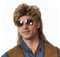 SEFIRST 3 Stück Männer Vokuhila Perücke Herren mit Haarnetz und Sonnenbrille, 80er Jahre Outfit Herren, Synthetische Perücke für Karneval, Halloween, Partys, Rocker, Punk 90s, Faschingskostüme (Braun
