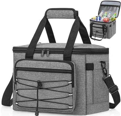 VOBUKE Sac Isotherme Repas 15L, Lunch Box Isotherme Pliable Adulte, Sac Réfrigérant Portable Panier Repas Hommes, Étanche Lunch Bag Isotherme Femmes avec Bandoulière Réglable pour Pique-Nique Camping