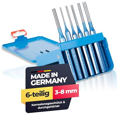 Paffrath® Splintentreiber Set 6-teilig (3–8 mm) – Durchschlag Set aus Chrom-Vanadium-Stahl – Präzise geschliffene Spitzen – Robuste, lackierte Schäfte – Made in Germany