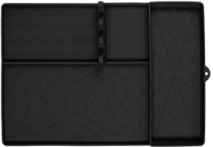 Tapis de barbecue | Tapis de cuisson pour barbecue | Revêtement de four – Grand tapis en silicone réutilisable avec porte-ustensiles et coussin anti-goutte | Résistant à la chaleur – Accessoire de