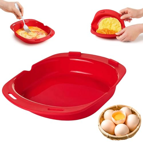 Silicone Microwave Omelette Maker, Silicone Omelet Maker, Portable Microwave Oven Omelette Mould, Nonstick Cooking Tray for Breakfast, Easy Egg Poacher Kitchen Gadget (1pc)