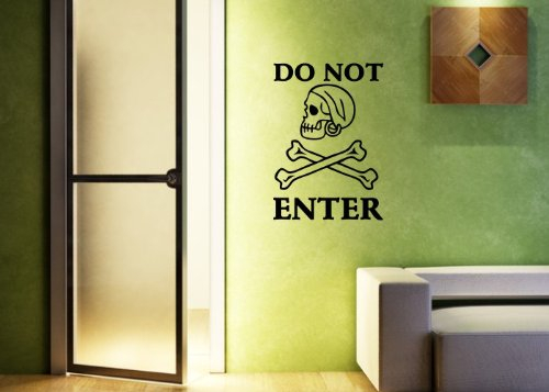 Wandtattooladen Wandtattoo - Piraten - DO NOT ENTER Größe:70x100cm Farbe: Schablone