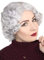 Prettyland Silber-Grau Oma Damen Kurzhaar Perücke Kinnlang mit Locken Retro Wellig Welle mit Seitenscheitel C805