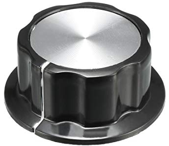 sourcing map 45x19mm Silver Tone Top Potentiometer Volume Control Rotary Knobs,for 6mm Diameter Shaft Guitar Volume Knob.