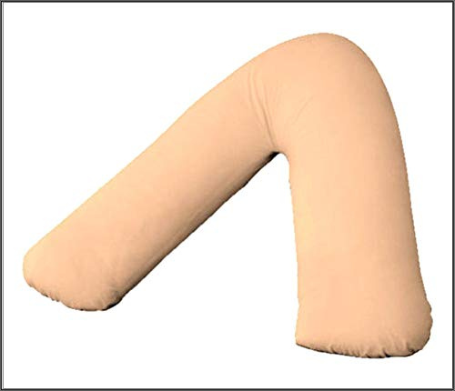 COTTON CONNECTION V SHAPED PILLOW CASE COVER PREGNANCY MATERNITY ORTHOPAEDIC SUPPORT NURSING (PEACH)
