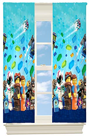 Lego Curtains Always Building Together Raumverdunkelungsvorhänge für Kinder, 2 Paneele, 107,7 x 160,9 cm