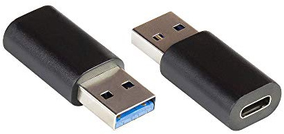 Good Connections USB 3.1/3.0 Adapter - Stecker A an USB-C Buchse - vergoldete Kontakte - Super-Speed bis zu 5 Gbit/s Datenübertragungsrate - schwarz USB-AD300