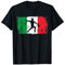 Italienische Rugby-Spieler und Ball auf Distressed Italy Fla T-Shirt