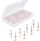 QincLing 100 Stück Karten-Nagelnadeln, Roségold, Push-Pins, transparente Stecknadeln, Stecknadeln mit Kopf, kurz mit Kunststoffbox für Weltkarte, Pinnwand, Korkwand, Karte, Nähzubehör, Korktafel