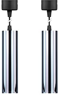 Popp® Foco Cilindro Lámpara GU10(Bombilla No incluida) Colgante Techo Superficie Interior Moderno IP20 Ø52*200mm (Pack 2, Plateado)