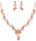 Clearine Damen Hochzeit Schmuck Set Blatt Cluster Blume Kristall Anhänger Halskette baumeln Ohrringe für Braut Champagner Rosegold Ton