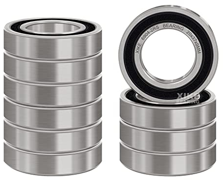 XiKe 6904-2RS Kugellager 20x37x9mm Chromstahl und Vorgeschmiert, 6904RS Rillenkugellager mit Gummi Doppeldichtung, 10er-Packung