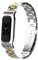 Gheper Metall Armband Kompatibel mit Fitbit Luxe/Luxe SE, Edelstahl-Schutzlünette Rahmen Gehäusedesign Armband Ersatz für Luxe/Luxe SE Smartwatch Zubehör,Silber Gold
