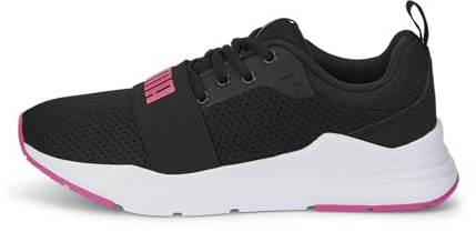 PUMA Unisex Kids' Fashion Shoes WIRED RUN JR Trainers & Sneakers, PUMA BLACK-SUNSET PINK, 37.5