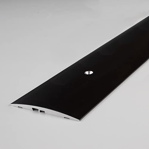 PROVISTON | Übergangsprofil | Aluminium eloxiert | Bronze Dunkel | Breite 58 mm | Höhe 4 mm | Länge 1000 mm | Gebohrt | Übergangsschiene | Übergangsleiste | Bodenprofil | Abdeckleiste | 1 Stück