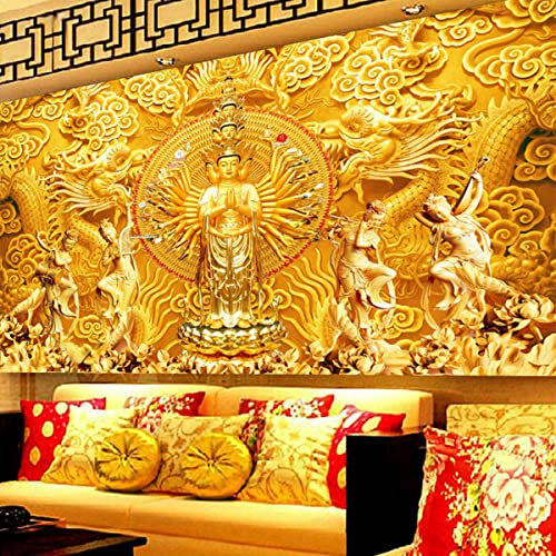 Instarry 5D DIY Diamant Painting Bilder Full Groß Tausendhändiges Kwan-Yin Wandbilder Wohnzimmer 150x60 cm