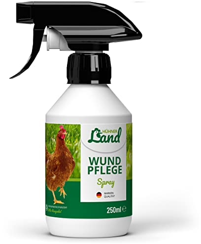 HÜHNER Land Wundpflege Spray 250ml für Hühner & Geflügel - Kolloidales Silberspray Wundspray für Tiere, Silberspray, Sprühpflaster, Spray Wundversorgung & Desinfektion