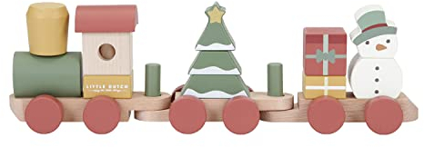 Little Dutch 4861 Holz-Eisenbahn Zug mit Steck-Formen Weihnachten