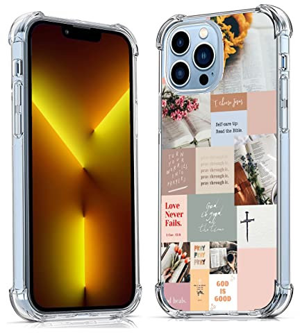Bible Verses Phone Case for iPhone 13 Pro Max, Indie Jesus Christian Postive Quotes Case for Man Women,Unique Trendy Cool TPU Bumper Case for iPhone 13 Pro Max