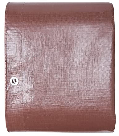 VEVOR Multi Purpose Outdoor Tarpaulin with High Durability Reinforced Grommets and Edges (Brown), Polyethylene (PE), 12 x 16 ft
