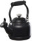 Le Creuset Enamel On Steel Demi Tea Kettle with Metal Finishes, 1.25 qt, Licorice