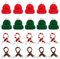 TaimeiMao 40 Stück Mini Weihnachtsmütze und Schal Set,Mini Strickmütze des Weihnachten,Weihnachtsschal Weihnachtsmützen für Weihnachten Weinflasche,Puppenhaus Dekoration (Rot-A)