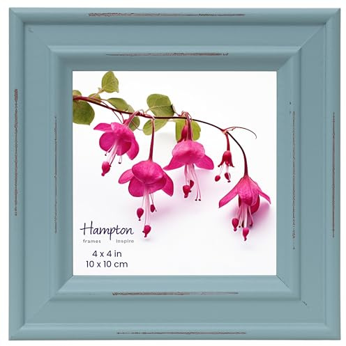 inspire by Hampton Frames Paloma quadratischer Bilderrahmen, 10 x 10 cm, Hellblau, Glas, Tisch- oder Wanddekoration, moderne Wohnkultur, Fotos zum Präsentieren von Fotos