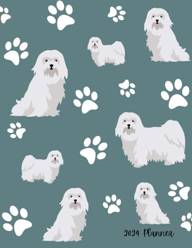 2024 Planner: Maltese Dog Cover - Dated Weekly and Monthly Page Views With Space For Notes