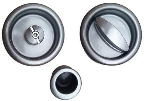EFFEBIQUATTRO Maniglia Tonda per Porta Scorrevole a Scomparsa con nottolino su Frontale Spessore Porta 40-48 mm
