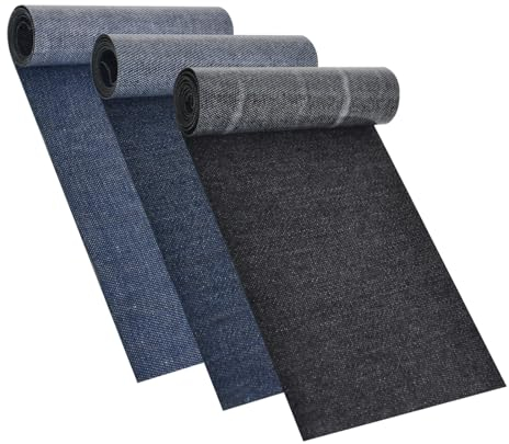 3 Rollen Jeans Flicken zum Aufbügeln, Denim Patches zum Aufbügeln, Kleidung Lochreparatur Dekoration, Reparatur Patches Kleidung Selbstklebende Bügelflicken für Kinder Erwachsene (8 x 51cm)
