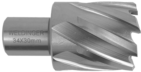 WELDINGER Vollschliff-Kernbohrer HSS M2 Weldon für Magnetbohrmaschinen 34 mm Durchmesser
