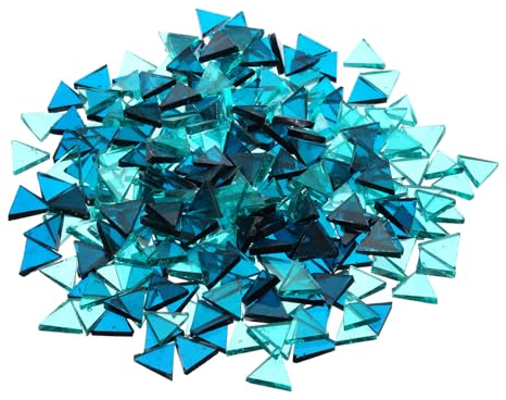 QUARKZMAN 200g Glasmosaik Dreieck 14mm Blau Gemischte Glasmosaikfliesen Großhandel für Bastelprojekte DIY Handgemachte Projekte