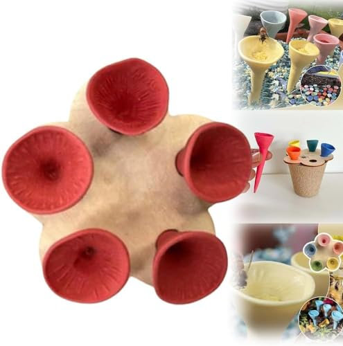 Siapude Bee Insect Drinking Cup,Bees Need Safe Places to Drink,Thirsty Pollinators Need a Drink,Bee Cups,Colorful bee Insect Drinking Cups for Garden (Red)