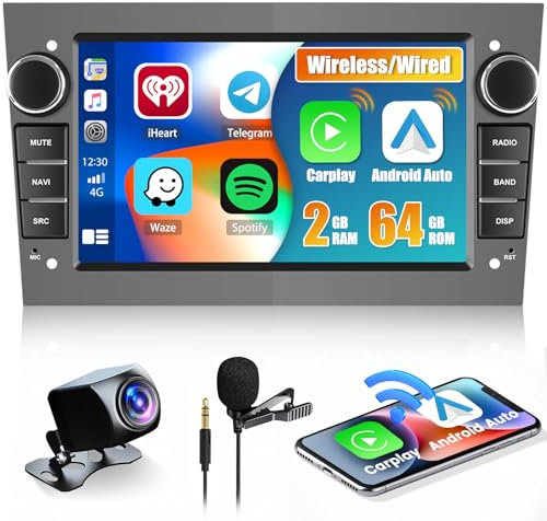 Hikity Autoradio Android 13 Carplay für Opel Corsa Astra Antara Zafira Meriva Combo Autoradio mit 7 Zoll Bildschirm Touch Display mit Android Auto Navi WiFi BT RDS Rückfahrkamera, 2G+64G